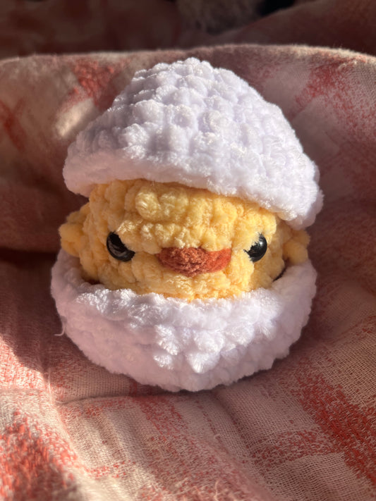 Crochet Baby Chick with Removable Shell